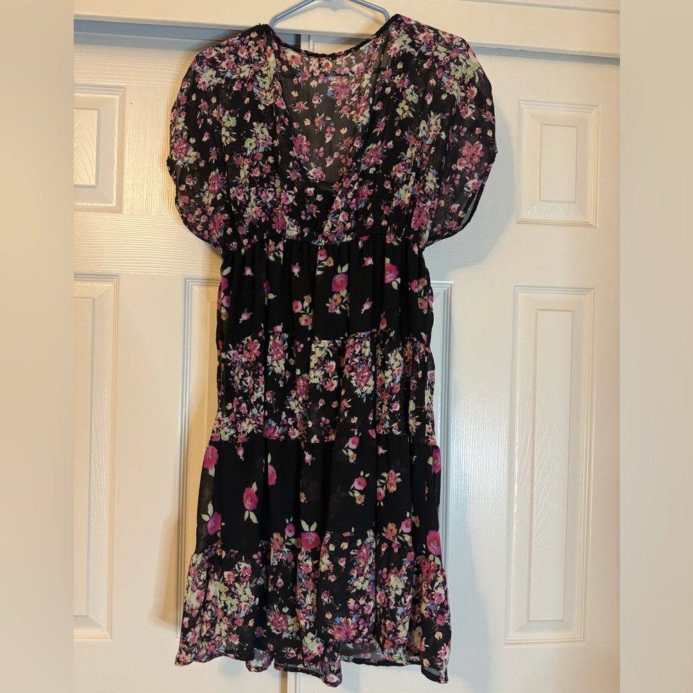 Torrid Black Floral Dress with Slip